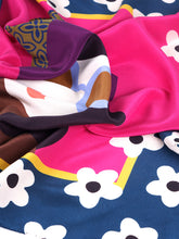 Foulard ottanio 70x70cm in seta crespo stampata LADY